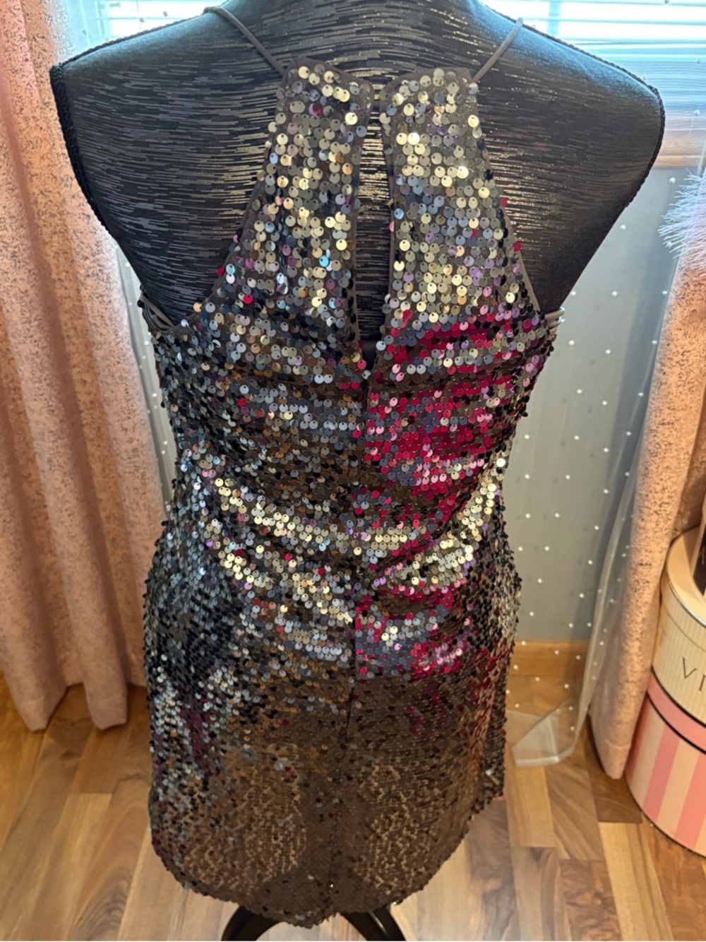 Express Black Sequin Party Dress - Picture 3 of 6